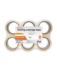 Office Depot Brand Moving & Storage Tape, 1-9/10in x 109.4 Yd., Clear, Pack Of 6 Rolls