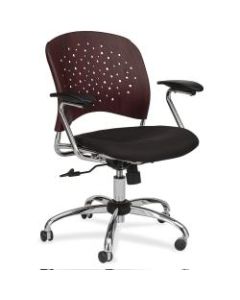 Safco Reve Task Chair, Black/ Mahogany