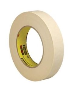 3M 202 Masking Tape, 3in Core, 1in x 180ft, Natural, Pack Of 36