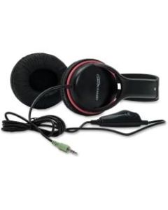 Compucessory Stereo Headset with Volume Control - Stereo - Black, Red - Mini-phone (3.5mm) - Wired - 32 Ohm - 20 Hz 20 kHz - Over-the-head - Binaural - Circumaural - 5.92 ft Cable