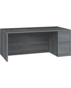 HON 10500 Series Right Pedestal Desk - 72in x 36in x 29.5in - 3 x Box Drawer(s), File Drawer(s)Right Side - Flat Edge - Material: Wood, Laminate - Finish: Sterling Ash Laminate