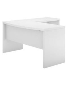 kathy ireland Office by Bush Business Furniture Echo L Shaped Bow Front Desk, Pure White, Standard Delivery