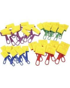 ChenilleKraft Foam Brushes/Rollers Classroom Pack, Plastic, Multicolor, 40 brushes