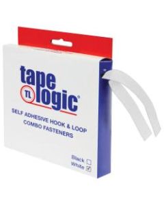 Tape Logic Sticky Back Combo Pack Hook and Loop Strips, 1in x 15ft, White, Set of 1