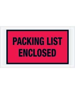 Tape Logic Preprinted Packing List Envelopes, Packing List Enclosed, 5 1/2in x 10in, Red, Case Of 1,000