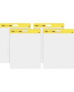 Post-it Self-Stick Plain White Paper Wall Pad - 20 Sheets - Plain - Stapled - 18.50 lb Basis Weight - 20in x 23in - White Paper - Self-adhesive, Repositionable, Bleed Resistant - 4 / Carton