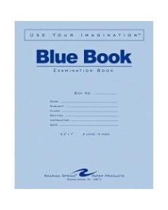 Roaring Spring Blue Book 8-sheet Exam Booklet - 8 Sheets - 16 Pages - Stapled/Glued Red Margin - 15 lb Basis Weight - 7in x 8 1/2in - White Paper - Blue Cover - Flexible Cover - 50 / Pack