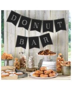 Amscan Chalkboard Pennant Banners, 15ft, Black, 24 Banner Pieces Per Pack, Set Of 3 Packs