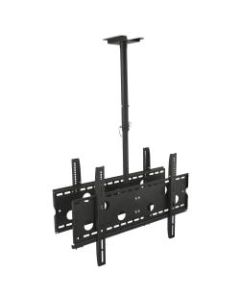 Mount-It MI-502B Dual Front & Back TV Ceiling Mount For Screens 37 - 75in, 42inH x 32inW x 2-1/2inD, Black