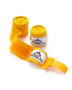 Black Mountain Products Professional-Grade Boxing/MMA Hand Wrist Wraps, 140in, Yellow, Pack Of 2
