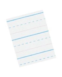 Zaner-Bloser Pacon Broken Midline Sulphite Paper - 500 Sheets - 0.63in Ruled - 4.50in Picture Story Space - 10 1/2in x 8in - White Paper - Red Cover - 500 / Ream