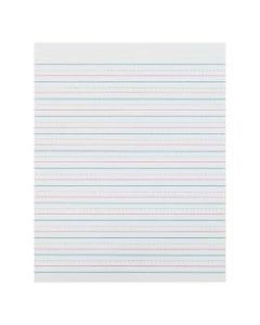 Zaner-Bloser Pacon Broken Midline Sulphite Paper - 500 Sheets - 0.50in Ruled - 8in x 10 1/2in - White Paper - 500 / Ream