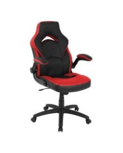 Lorell Bucket High-Back Gaming Chair, Red/Black