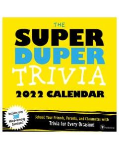TF Publishing Arts & Entertainment Monthly Wall Calendar, 12in x 12in, Super Duper Trivia, January To December 2022