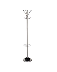 Adesso Umbrella Stand Coat Rack, 68inH x 13inW x 13inD, Brushed Steel