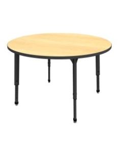 Marco Group Apex Series Round Adjustable Tables, 30inH x 48inW x 48inD, Maple/Black
