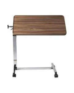 DMI Deluxe Heavy-Duty Tilt-Top Overbed Table, 46inH x 30inW x 15inD, Brown