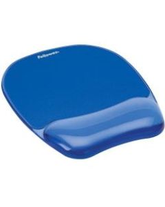 Fellowes Gel Crystals Mouse Pad With Wrist Rest, 1inH x 7.94inW x 9.25inD, Blue