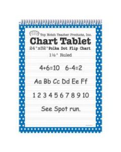 Top Notch Polka Dot Chart Tablets, 24in x 32in, 1 1/2in Ruled, Blue, Pack Of 2