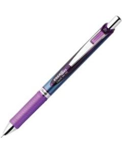 Pentel EnerGel RTX Liquid Gel Pen - Fine Pen Point - 0.5 mm Pen Point Size - Needle Pen Point Style - Refillable - Retractable - Violet Gel-based Ink - Blue Stainless Steel Barrel - Metal Tip - 1 Each