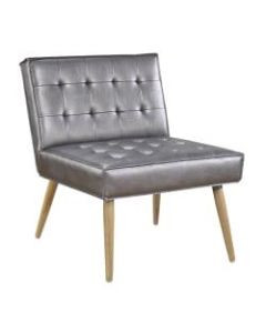 Office Star Avenue Six Amity Tufted Accent Chair, Sizzle Pewter/Light Brown/Gold