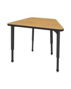 Marco Group Apex Series Adjustable Trapezoid Student Desk, Solar Oak/Black