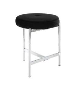 LumiSource Chloe Vanity Stool, Black/Chrome