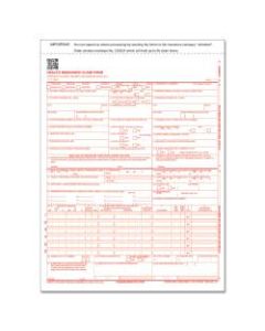 ComplyRight CMS-1500 Health Insurance Claim Form (02/12), 2-Part, 9in x 11in, White/Canary, Pack of 500