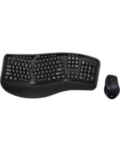 Adesso Tru-Form Media 1500 Wireless Ergonomic Keyboard & Laser Mouse, Black