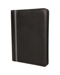 Ben Sherman Faux Leather Zip-Around Lefty/Righty Padfolio, 13inH x 10inW x 1inD, Black