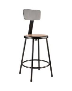 National Public Seating Hardboard Stool With Back, 24inH, Black