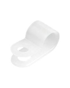 StarTech.com 100 Pack Screw Mount Cable Clamps - Wire Fastener/Holder - R-Type Screw Down Reusable Nylon Clips - UL/94V-2 Rated - Large - White