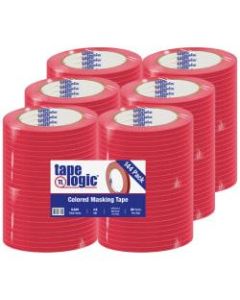 Tape Logic Color Masking Tape, 3in Core, 0.25in x 180ft, Red, Case Of 144