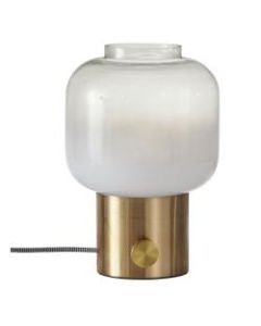Adesso Lewis Table Lamp, 12inH, White Shade/Antique-Brass Base