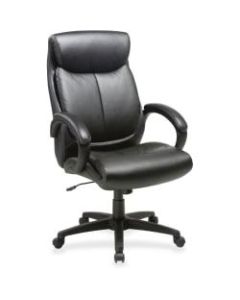Lorell Ergonomic Bonded Leather High-Back Executive Chair, Black
