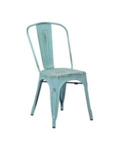 Office Star Bristow Armless Chairs, Antique Sky Blue, Set Of 4 Chairs