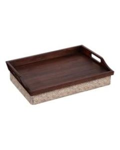 Rossie Home Lap Tray With Pillow, 4.1inH  x 17.5inW x 13.5inD, Espresso