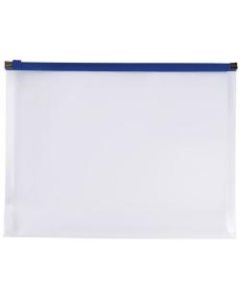Office Depot Brand Poly Zip Envelope, Letter Size, Clear/Blue