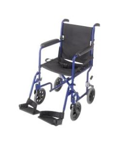 DMI Ultra Lightweight Folding Transport Chair, 37inH x 21 1/2inW x 19inD, Royal Blue