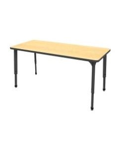 Marco Group Apex Series Rectangle Adjustable Table, 30inH 72inW x 30inD, Maple/Black