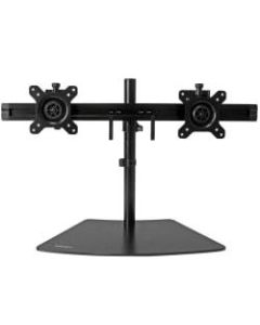 StarTech.com Dual Monitor Stand - Horizontal - For up to 24in VESA Monitors - Black - Adjustable Computer Monitor Stand - Steel & Aluminum