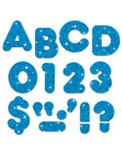 TREND Ready Letters, Casual Uppercase, 3in, Blue Sparkle, Pack Of 124