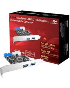 Vantec 4-Port SuperSpeed USB 3.0 PCIe Host Card w/ Internal 20-Pin Connector - PCI Express - Plug-in Card - 4 USB Port(s) - 1 SATA Port(s) - 5 eSATA/USB Combo Port(s) - 4 USB 3.0 Port(s)