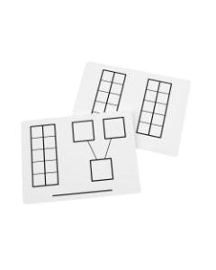 Didax Dry-Erase Ten Frame Mats, 9in x 12in, White, Pack Of 2