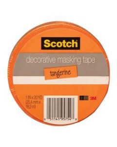 Scotch Decorative Masking Tape, 1in x 20 Yd., Orange