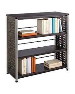 Safco Scoot Contemporary Design Bookcase - 36in x 15.5in x 36in - 3 Shelve(s) - Material: Steel, Particleboard - Finish: Black, Laminate, Powder Coated