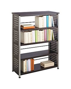 Safco Scoot 46-9/10in 4 Shelf Contemporary Bookcase, Black/Dark Finish