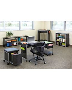 Safco Scoot Sit-Down Contemporary Design Workstation - 29.8in x 22in x 32.5in - Material: Steel, Fiberboard - Finish: Gray, Laminate