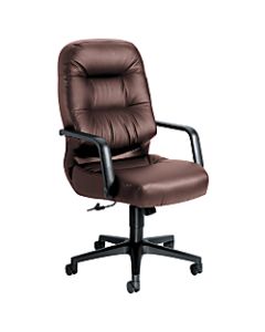 HON Pillow-Soft Ergonomic Leather Executive Chair, Burgundy