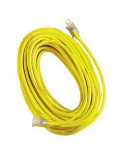 Coleman Cable 2885 - 12/3 100sJTW Yellow Jacket Extension Cord w/Lighted End - 125 V AC Voltage Rating - 15 A Current Rating - Yellow